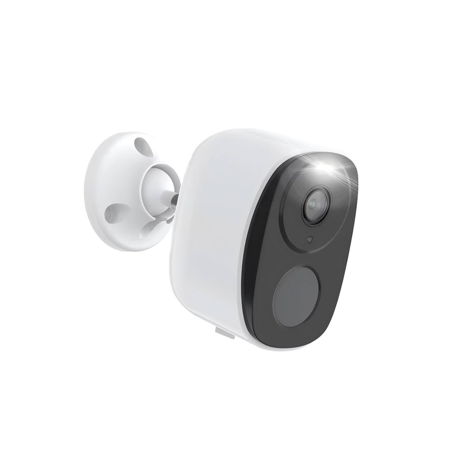 Alt View 2. Luckbyte - Wireless Outdoor Battery Security Camera 2K 3MP with Spotlight Siren - White.