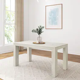 Plank+Beam - Modern Rectangular Dining Table (60in / 1524mm) - White Sand Wirebrush