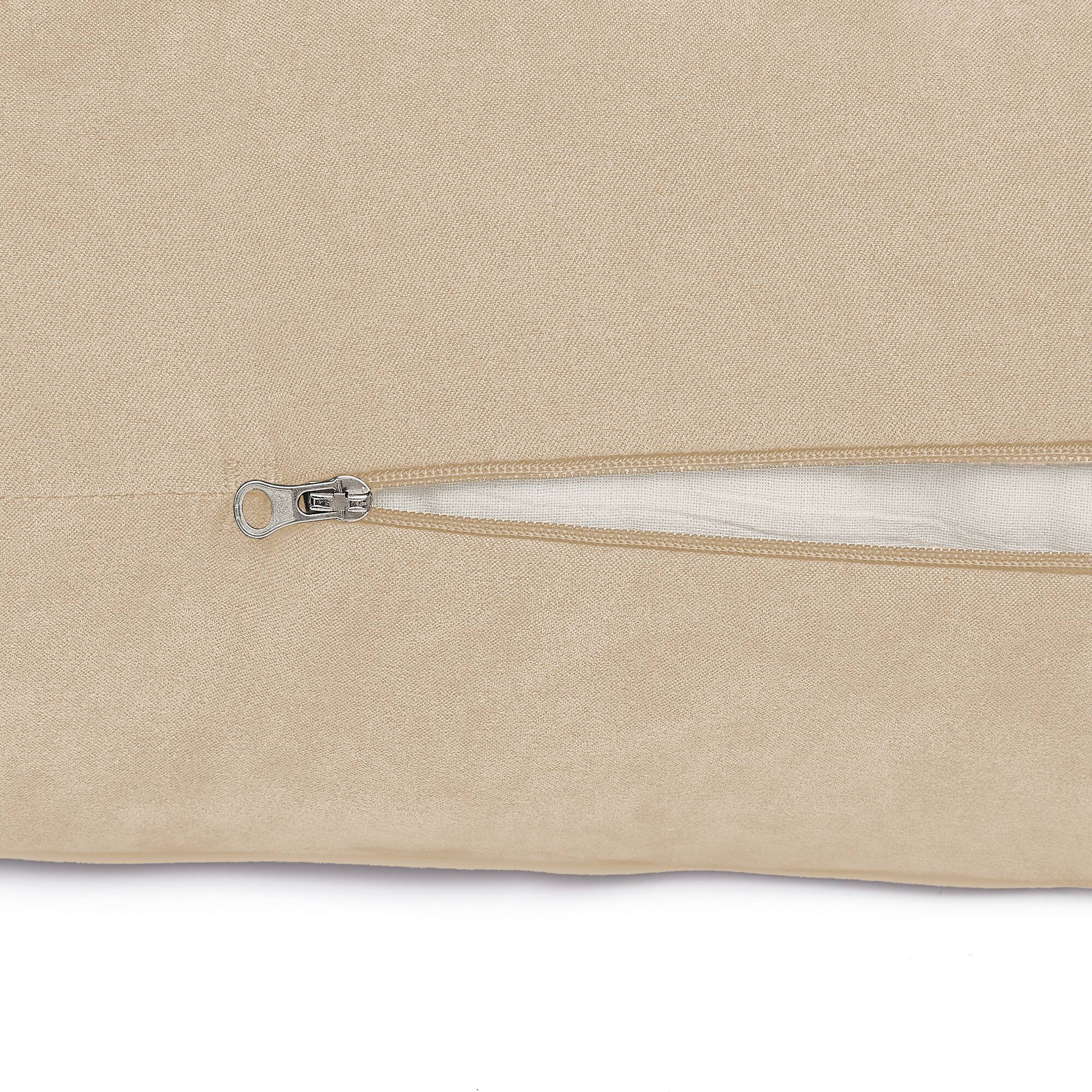 Back. Sweet Home Collection - Yoga Bolster Pillow Meditation Pillow w/Washable Cover & Carry Handle - Beige.