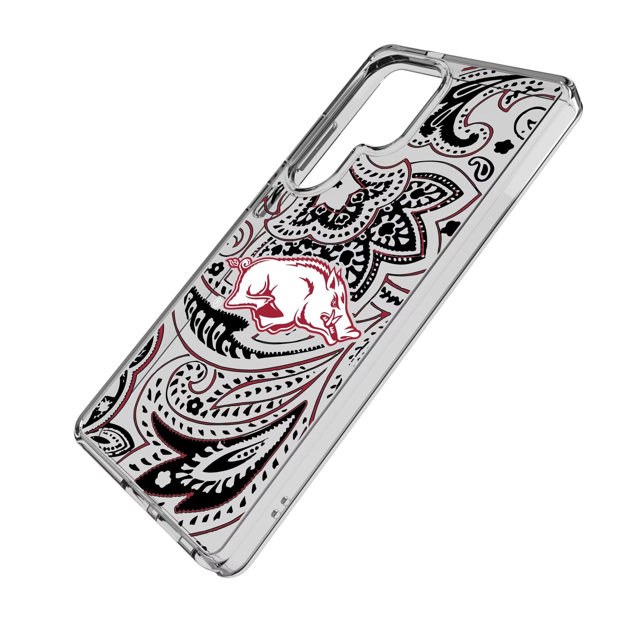 Alt View 1. Keyscaper - Arkansas Razorbacks Paisley Galaxy Clear Case - S24 Plus - Multicolor.