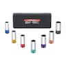 VEVOR - Lug Nut Impact Socket Set, 1/2 inch Drive Metric 6-Point Deep Socket Set, 7 Total Lug Nut Sizes 17/19/21/22/23/24/27mm - Black