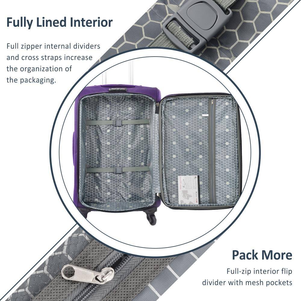 Fully Lined Interior  
Full zipper internal dividers and cross straps increase the organization of the packaging.

Pack More  
Full-zip interior flip divider with mesh pockets