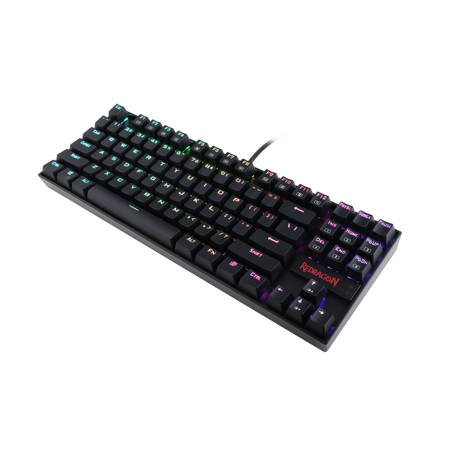 Alt View 12. REDRAGON - Kumara K552 RGB Wired TKL Gaming Mechanical Blue Switch Keyboard with RGB Backlighting - Black.