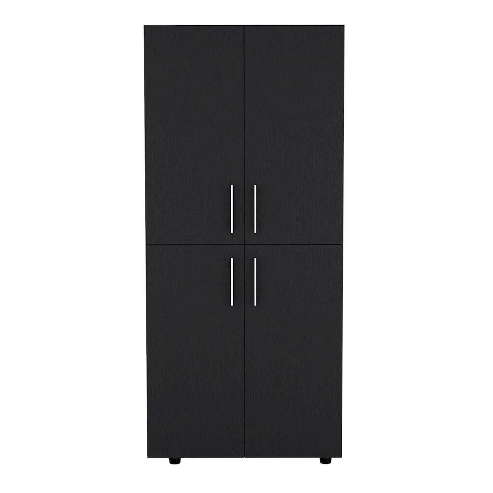 Alt View 3. TuHome - Hazel Armoire Black MDF - White.