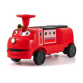 Costway - 2-Seater Ride on Train,Licensed Chuggington Electric Vehicle with Adjustable Seat - Red & Black