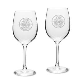 Jardine - Lasell Lasers Two-Piece 16oz. Traditional White Wine Glass Set - Multicolor
