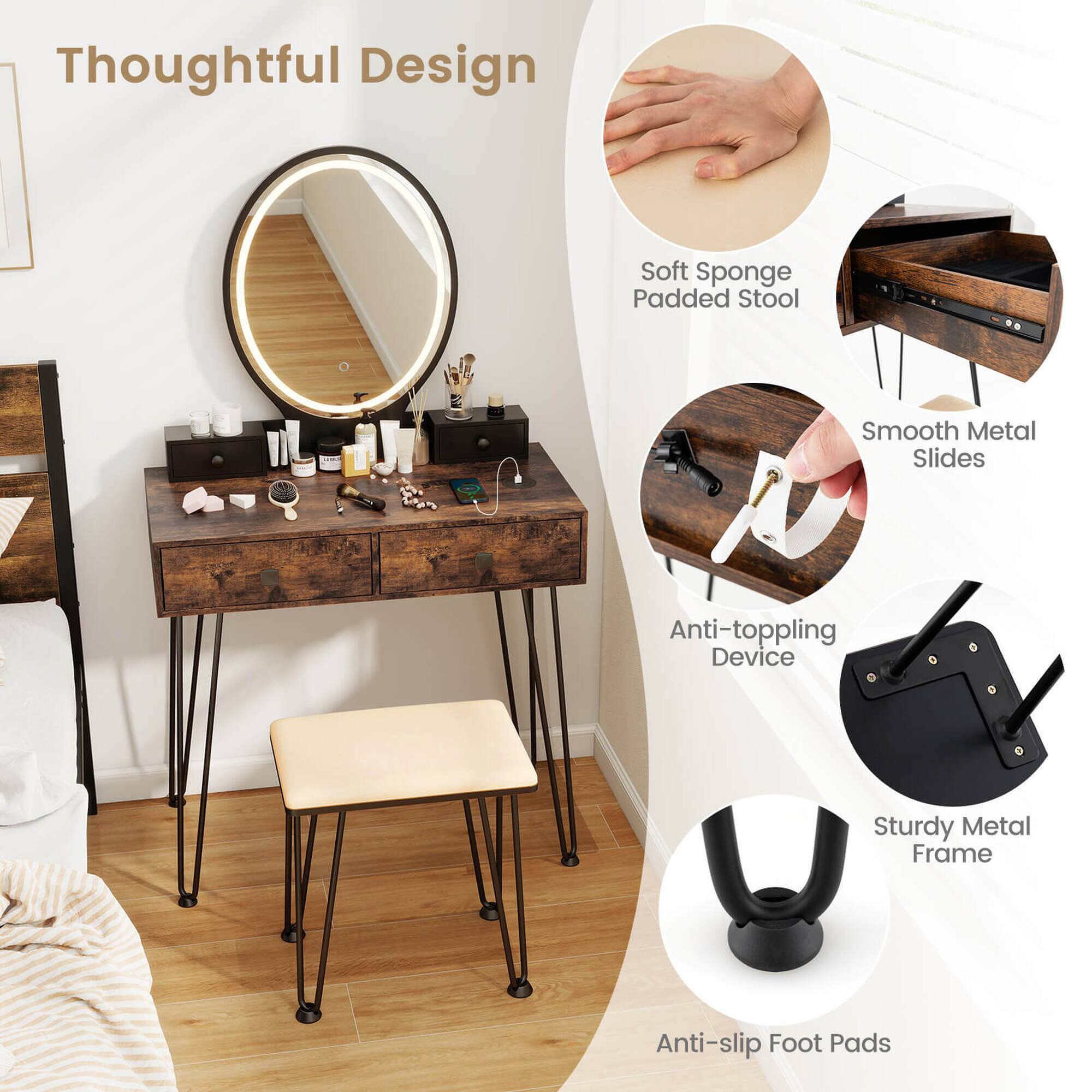 Thoughtful Design

- Soft Sponge Padded Stool
- Smooth Metal Slides
- Anti-toppling Device
- Sturdy Metal Frame
- Anti-slip Foot Pads