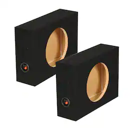 QPower - 2 Q-Power Shallow Single 12" Sealed Truck Subwoofer Enclosure 5/8" MDF Sub Boxes