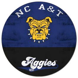 Jardine - North Carolina A&T Aggies 20'' x 20'' Retro Logo Circle Sign - Blue