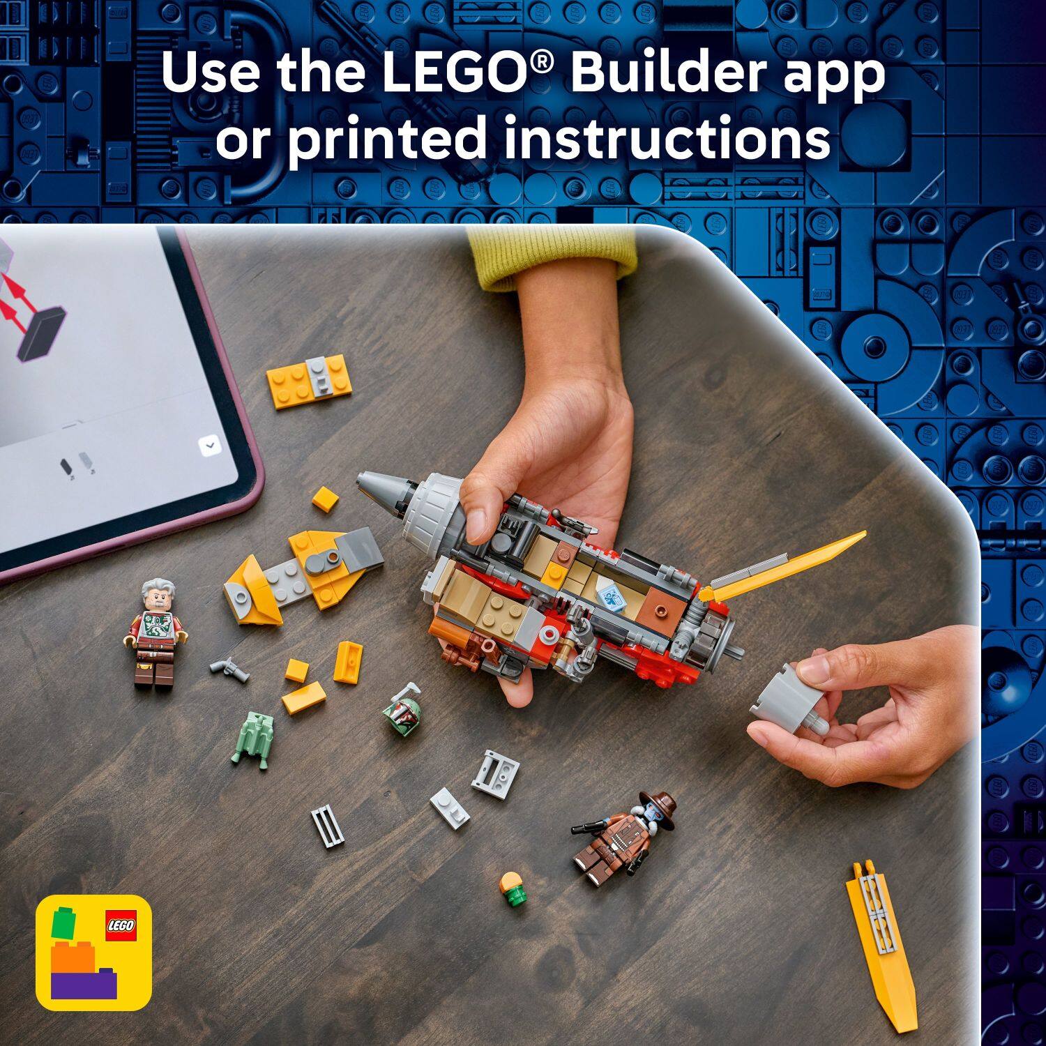 Use the LEGO® Builder app or printed instructions