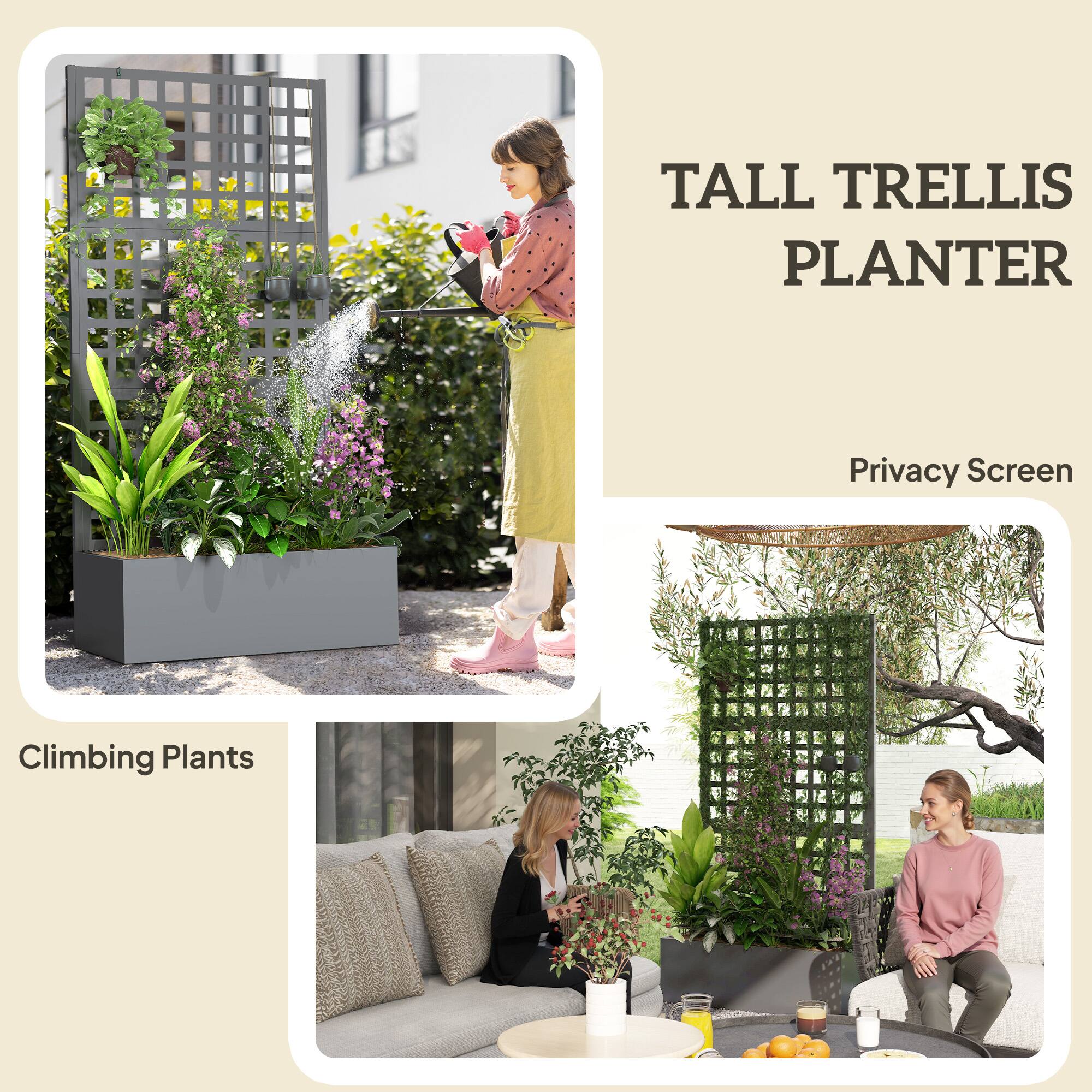 TALL TRELLIS PLANTER  
Privacy Screen  
Climbing Plants