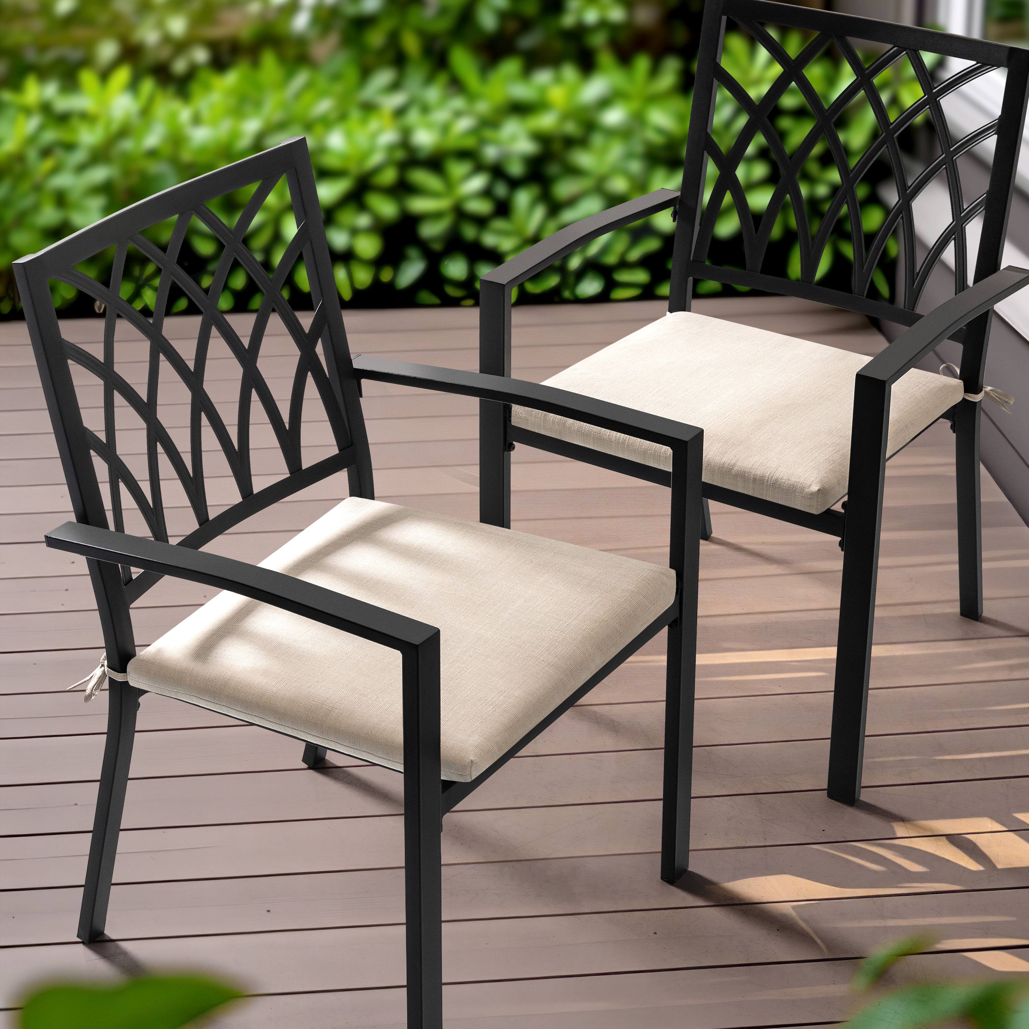 Alt View 5. Nuu Garden - Patio 2-Piece Seat Cushions Outdoor Chair Pads with Zipper - Beige.