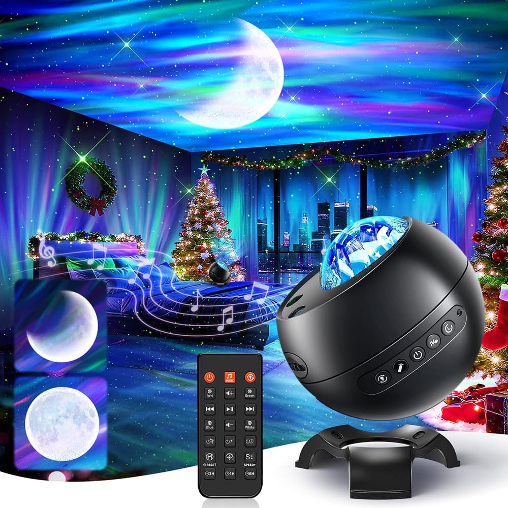 MOSZAR LLC - Galaxy Projector Night Light – 21 Colors, Bluetooth, Remote Control