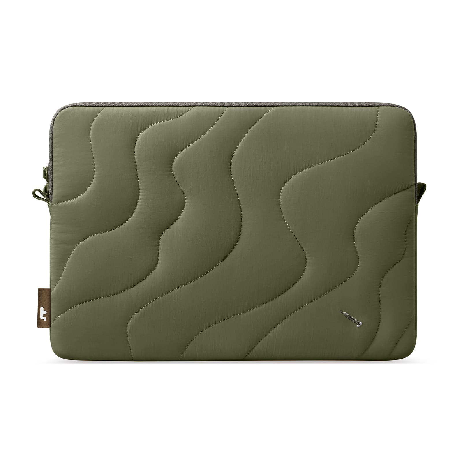 Front. tomtoc - Terra-A27 Puff Recycled Laptop Sleeve Bag for 13-inch MacBook Air M4 A3240/M3/M2/M1, 13 Inch MacBook Pro, Quilted Design - Greenlands.