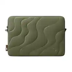 Front. tomtoc - Terra-A27 Puff Recycled Laptop Sleeve for 15-inch MacBook Air M4/A3241 2025, M3/A3114 2024, M2/A2941, Quilted Design - Greenlands.