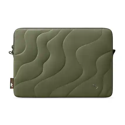 Front. tomtoc - Terra-A27 Puff Recycled Laptop Sleeve Bag for 13-inch MacBook Air M4 A3240/M3/M2/M1, 13 Inch MacBook Pro, Quilted Design - Greenlands.