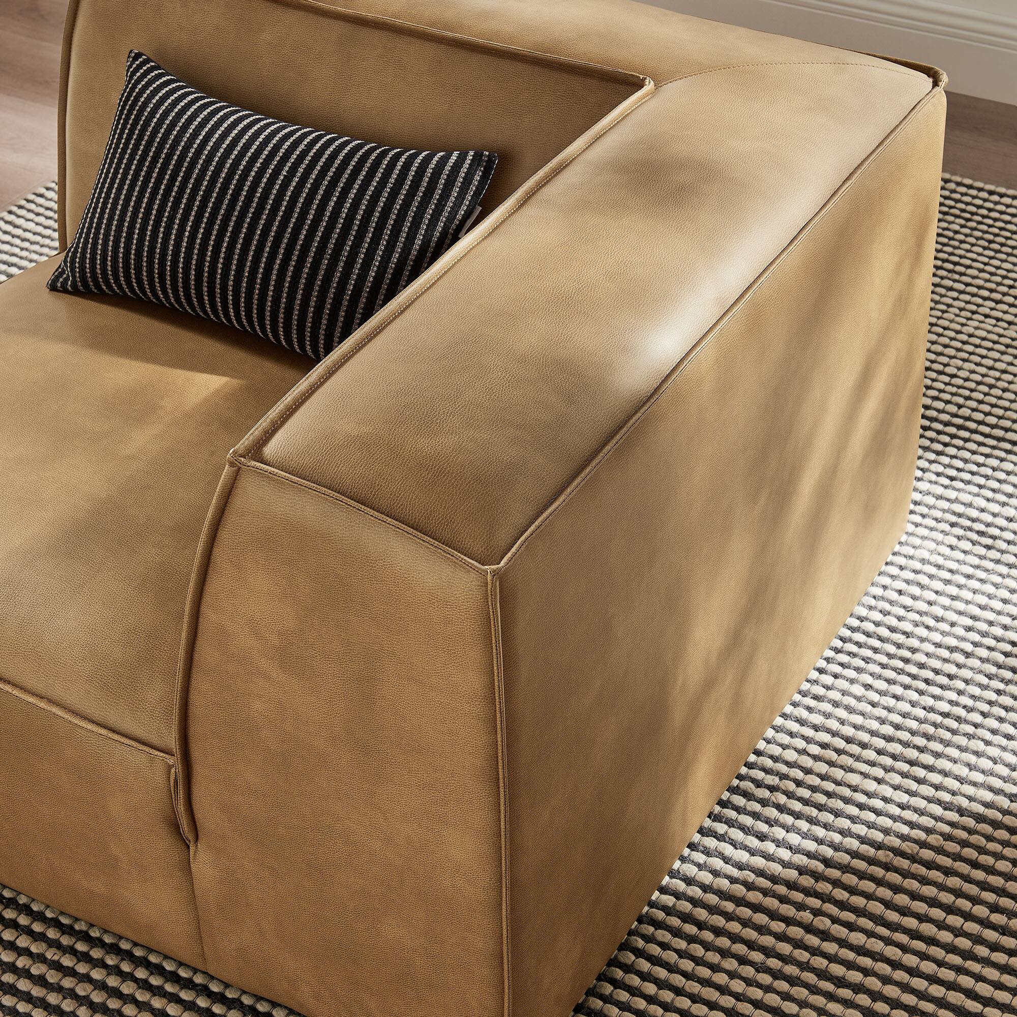 Alt View 8. Modway - Restore Vegan Leather Modular Corner Chair by Modway - Toast.