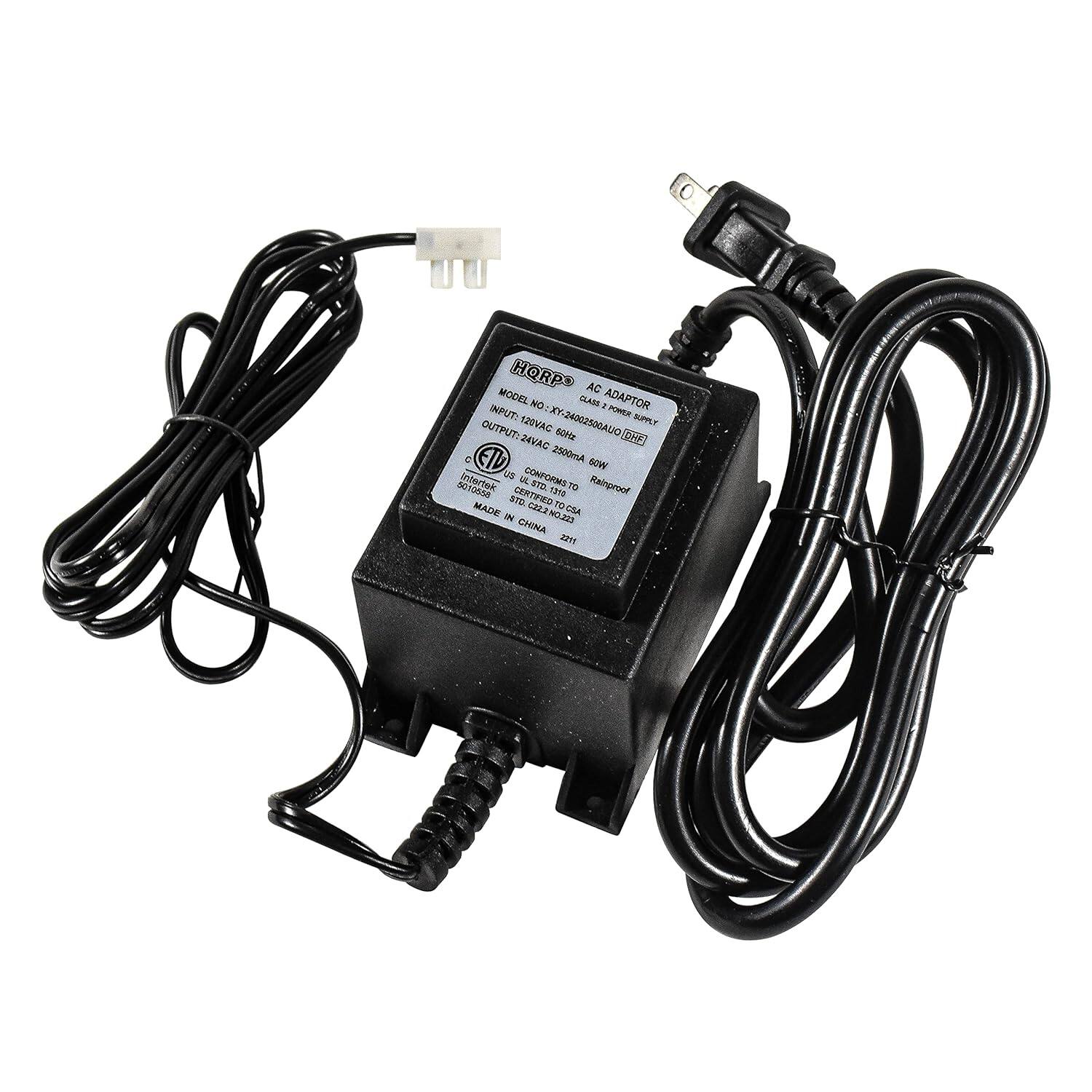 HORP AC ADAPTOR  
MODEL NO: XY-2400250GAUO  
INPUT: 100-240VAC 50/60Hz  
OUTPUT: 24VAC 2500mA 60W  
- PORM NTAd Intertok SI 1am0 N Rainproof 32  
CENTPRO 15 MADE IN CHINA  
NO.223 CHIA 2211
