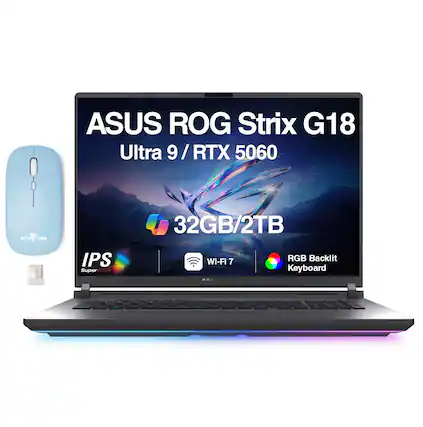 ASUS ROG Strix G18 Ultra 9 / RTX 5060
32GB/2TB
IPS Super Clear
Wi-Fi 7
RGB Backlit Keyboard