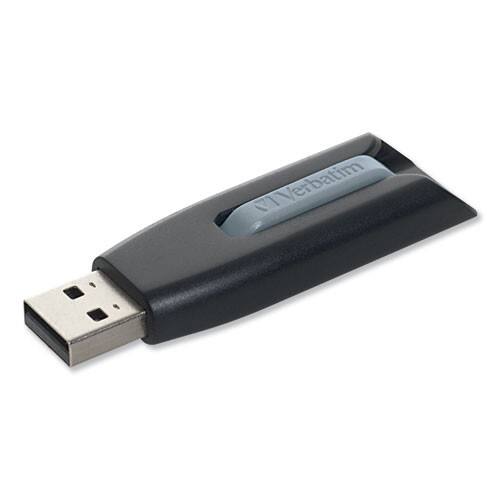 Front. Verbatim - Verbatim 49171 Store 'n' Go V3 8 GB USB 3.0 Drive - Black/Gray - Black/Gray.