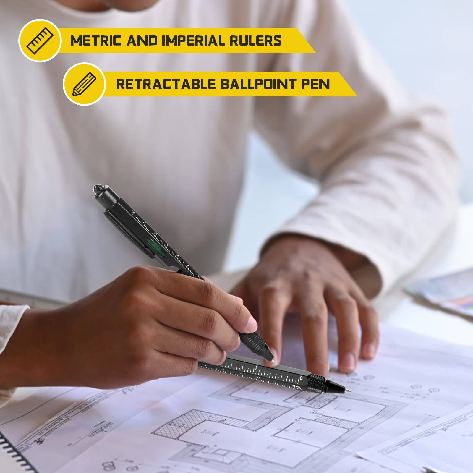 METRIC AND IMPERIAL RULERS  
RETRACTABLE BALLPOINT PEN