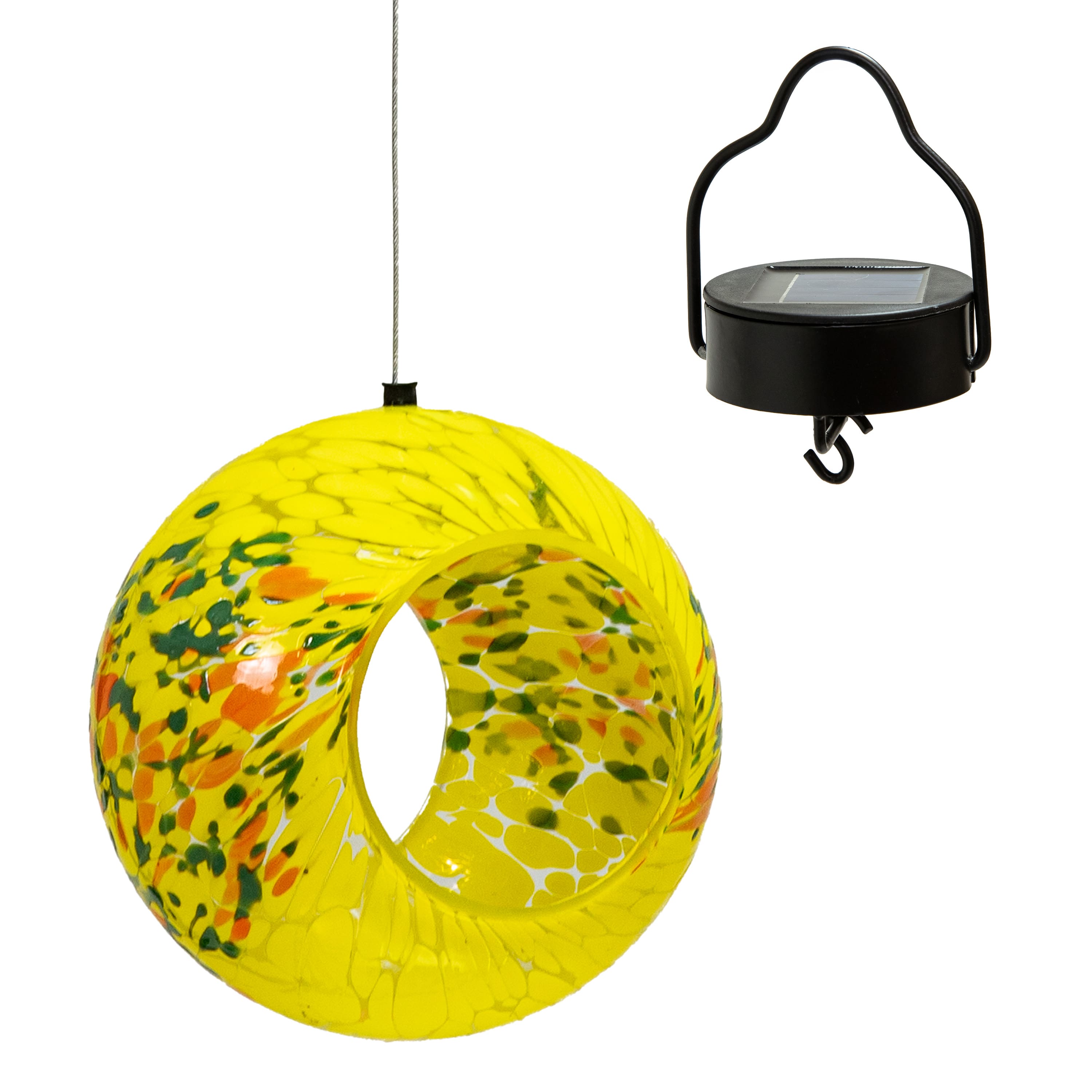 "Sunnydaze - Solar Glass Fly-Through Hanging Bird Feeder - 6"" - Summer Burst" price history on PriceWatchPro