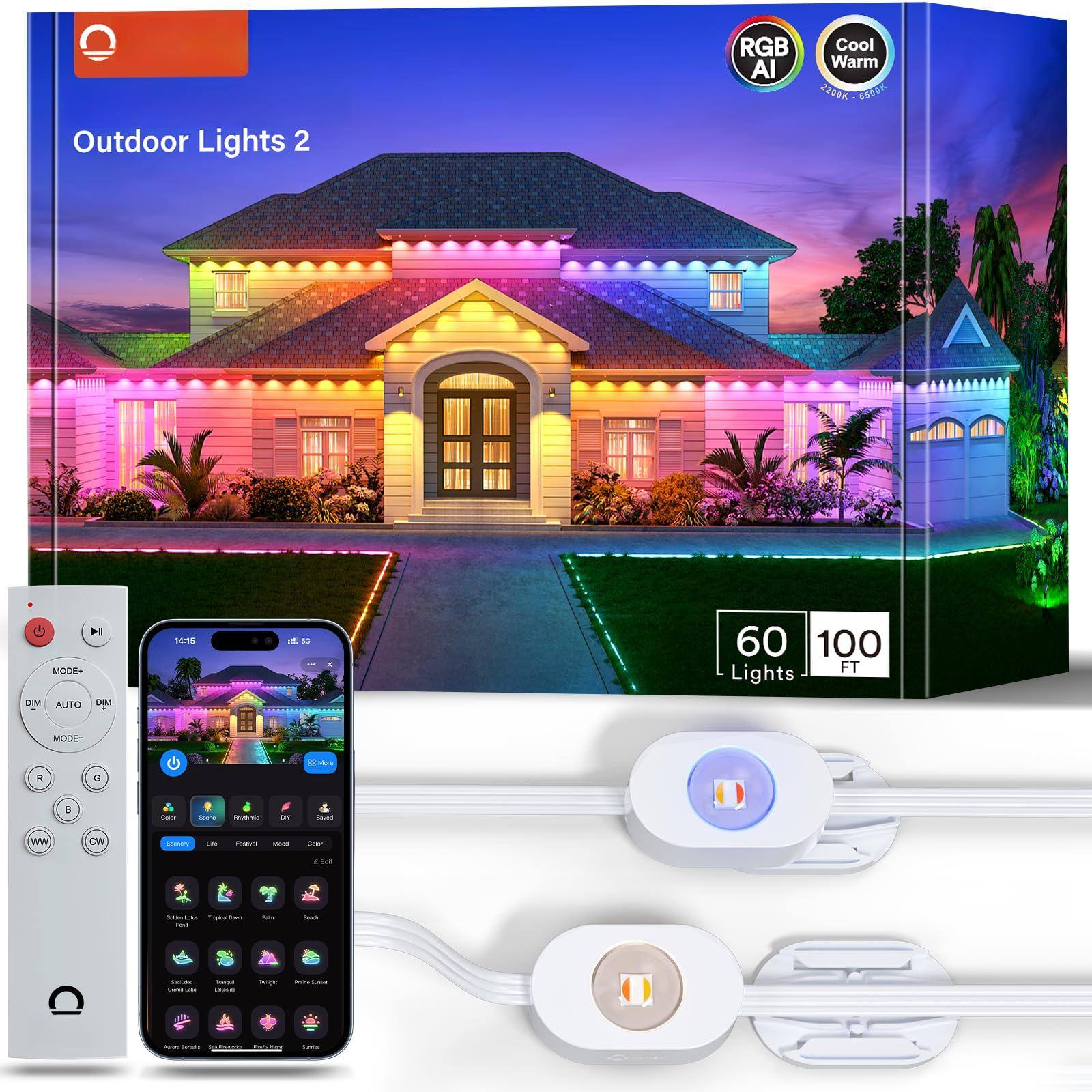Outdoor Lights 2 RGB AI Cool Warm 2280K 4B0UK H MODE+ OM AUTO DEM SarTs - to 60 100 FT Lights MODE R a - Mr 3 Crn - mumna o - ww CN - - Must - . 887 - - - I - - - - - - n - - - - I

Outdoor Lights 2

RGB AI Cool Warm 2280K 6500K

60 Lights

100 FT

MODE+ DIM AUTO DIM MODE-

R G B WW CW

Color Mode

Party Mode

Life Mode

Color

60.88

Golden Sunset

Tropical Rain

Flower

Rainbow

Christmas Tree

Twinkle

Twinkle 2

Twinkle 3

Twinkle 4

Twinkle 5

Twinkle 6

Twinkle 7

Twinkle 8

Twinkle 9

Twinkle 10

Twinkle 11

Twinkle 12

Twinkle 13

Twinkle 14

Twinkle 15

Twinkle 16

Twinkle 17

Twinkle 18

Twinkle