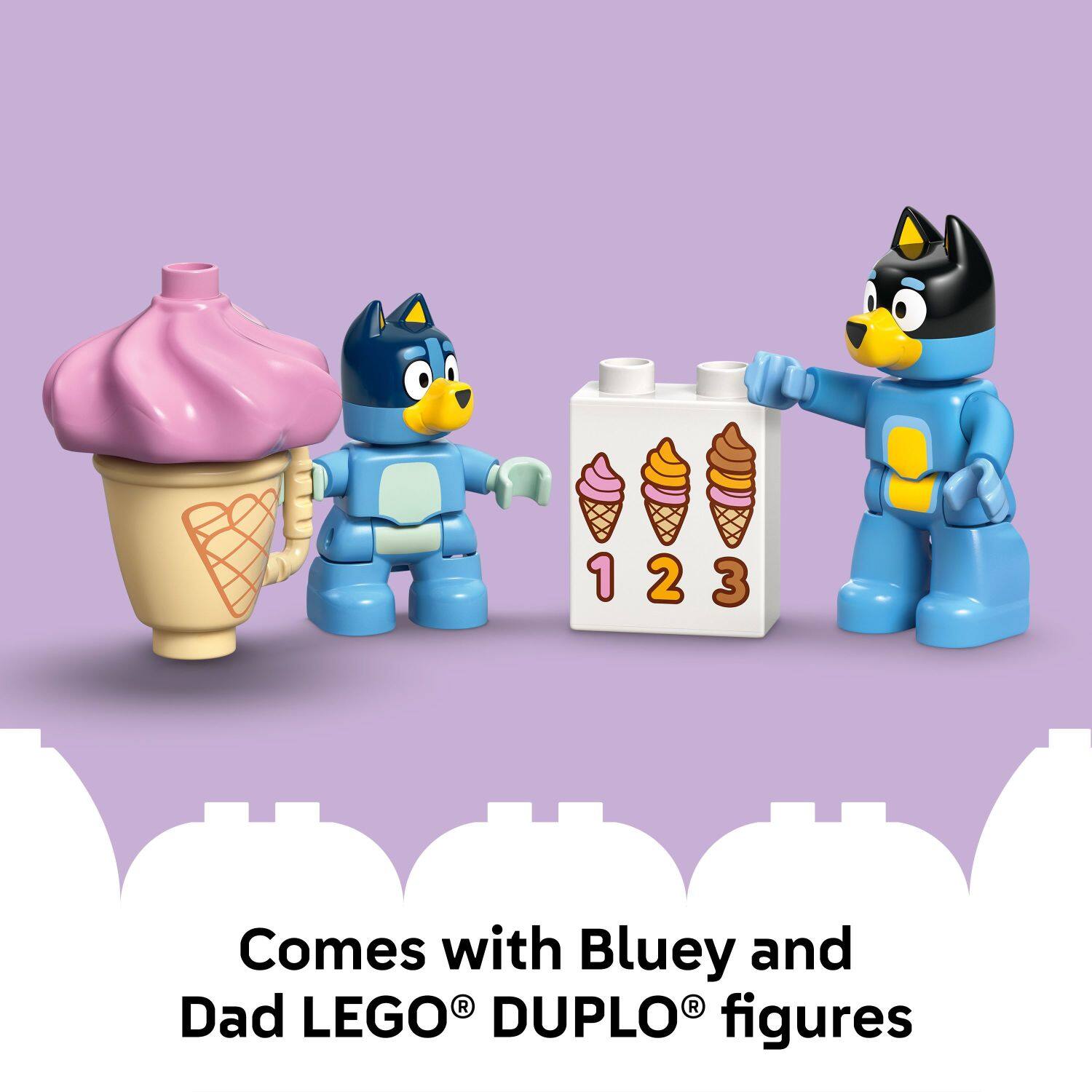 123 1 2 3 Comes with Bluey and R R Dad LEGO DUPLO figures