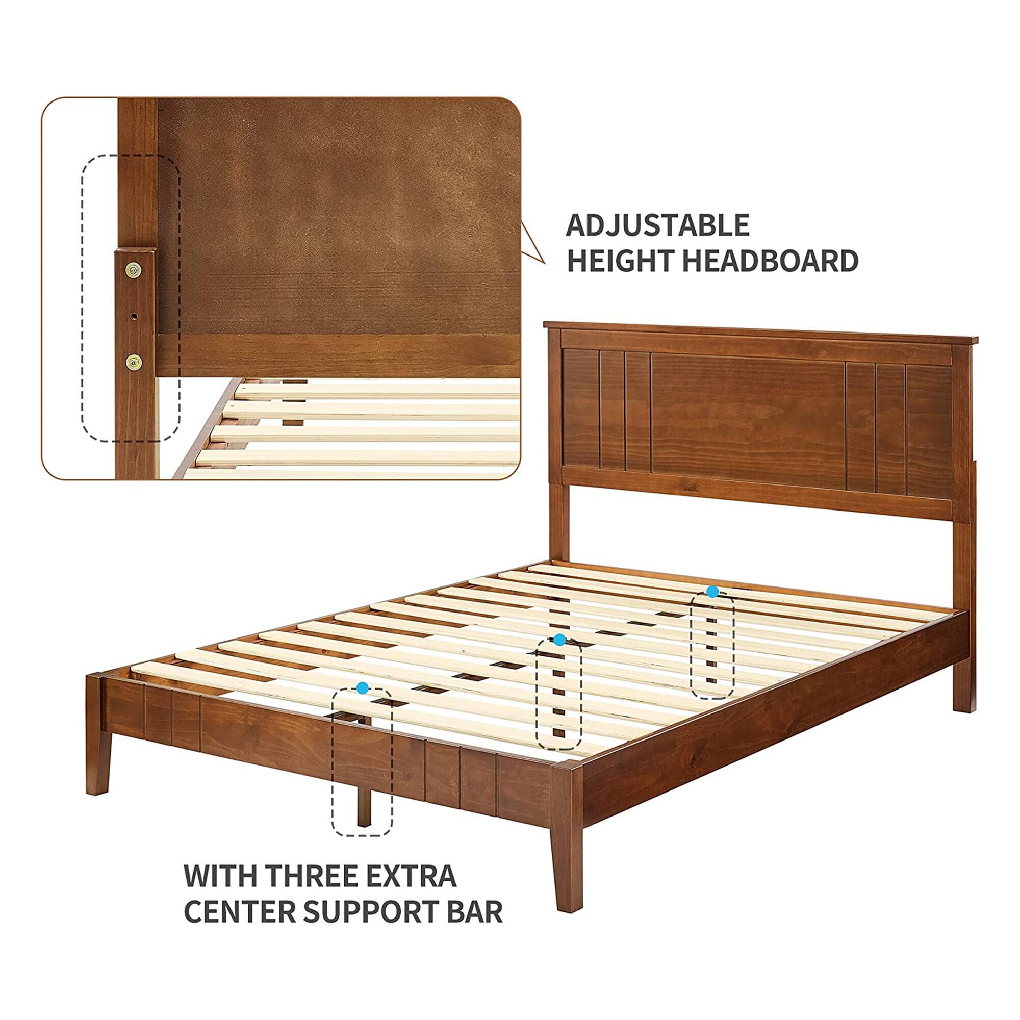 ADJUSTABLE HEIGHT HEADBOARD

WITH THREE EXTRA CENTER SUPPORT BAR