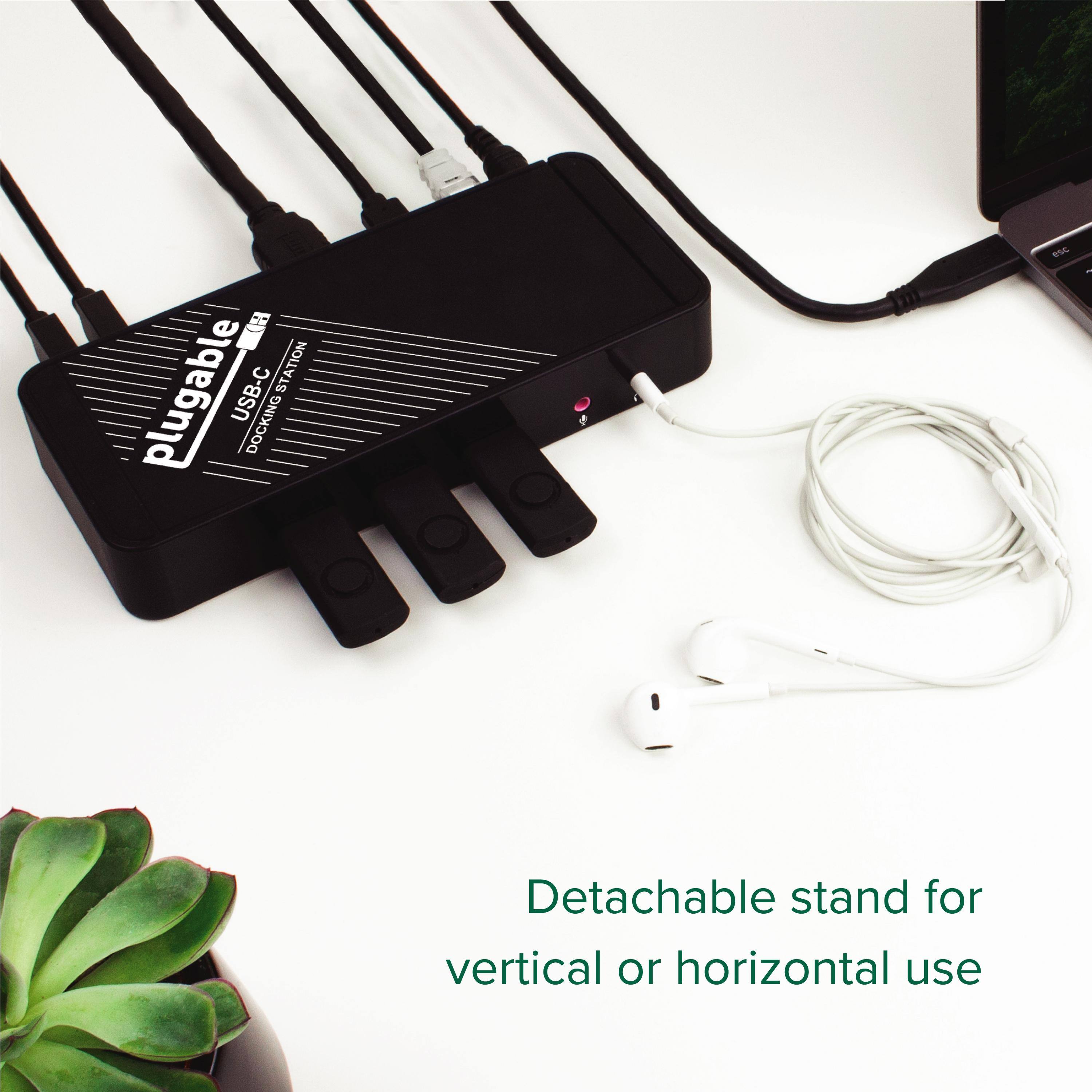 E plugable USB-C STATION DOCKING + Detachable stand for vertical or horizontal use