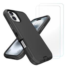 Entronix - Heavy Duty Bundle for iPhone 17 - Case & Screen Protectors - Black