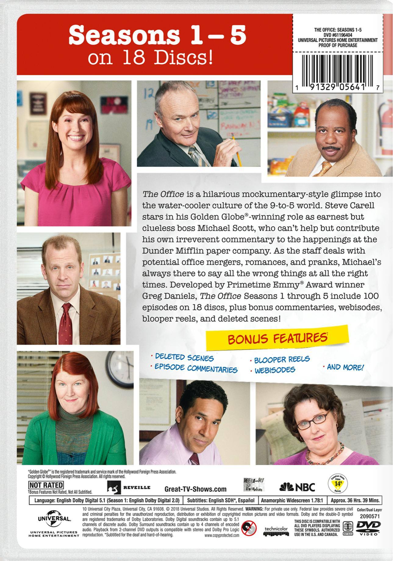 Back. The Office - An American Workplace: Seasons 1-5 (DVD New Box Art) [DVD].