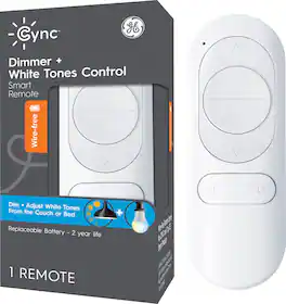 GE - Cync Smart Dimmer Remote + Tones Control, Bluetooth, Battery Powered - White