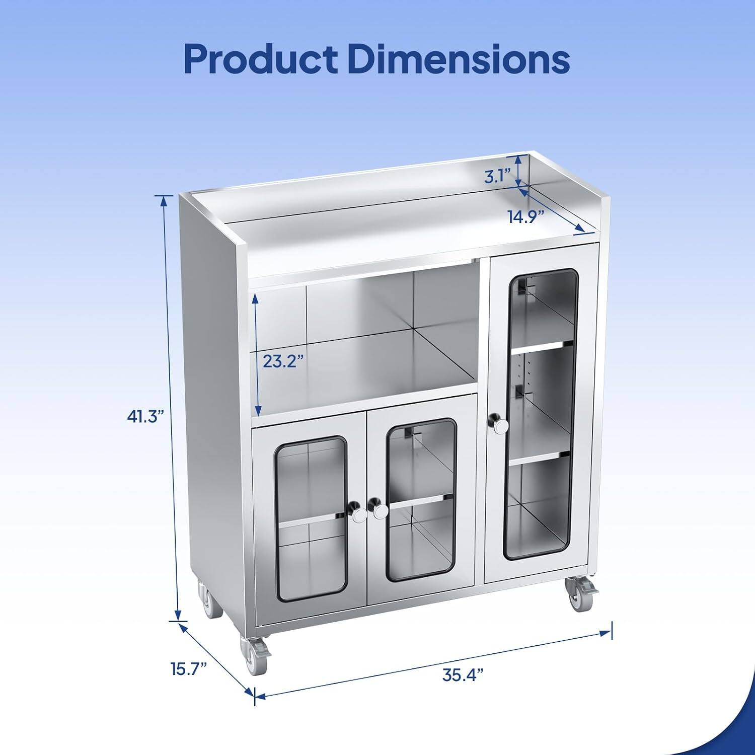 Product Dimensions: 3.1" x 14.9" x 23.2" x 41.3" x 15.7" x 35.4"