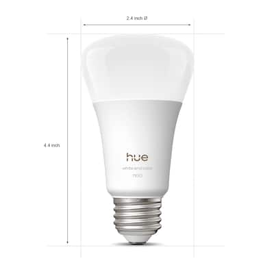 Philips Hue Smart A19 E26 Bulb, 2pk White and Color Ambiance Philips Hue Smart A19 E26 Bulb, 2pk White and Color Ambiance