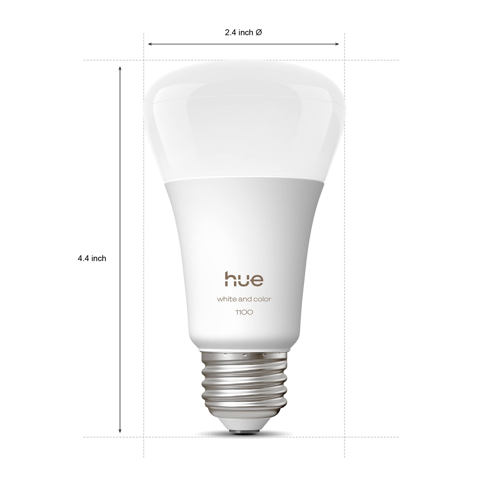 2.4 inch Ø  
4.4 inch  

hue  
white and color  
1100