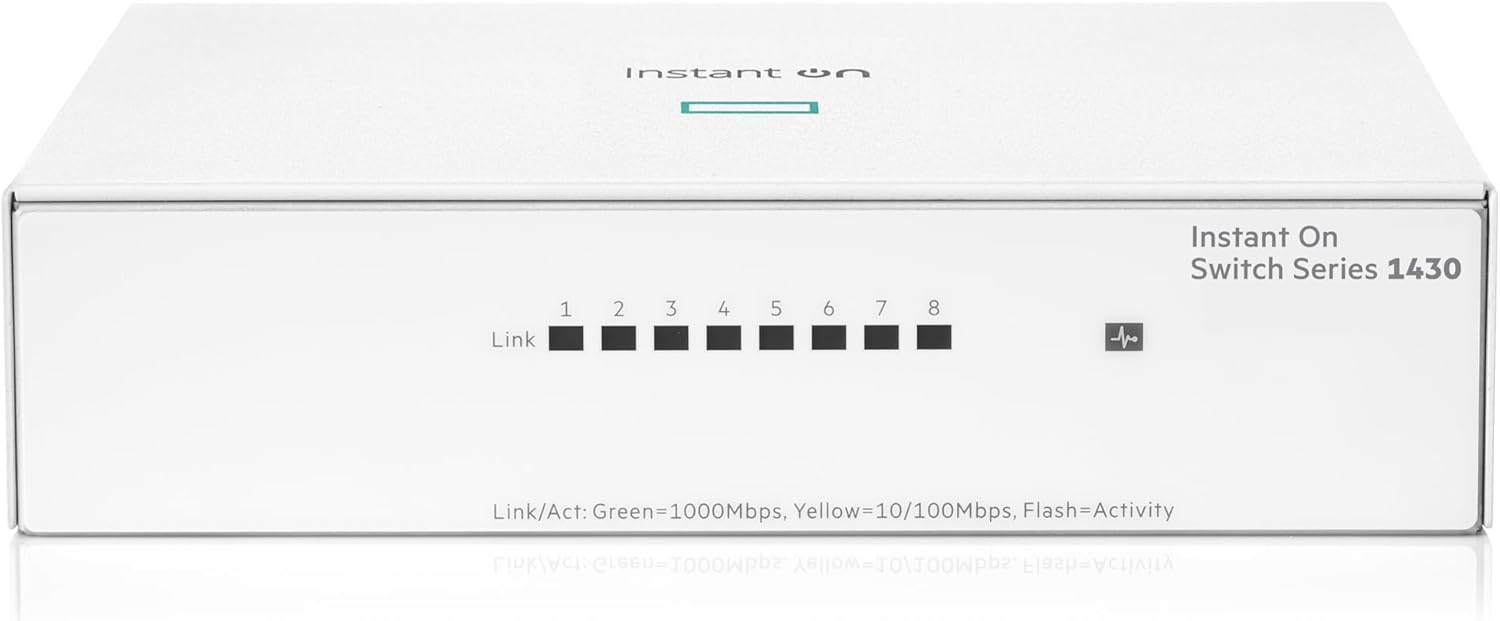 HPE Networking Instant On - Switch Series 1430 8-Port Gb Unmanaged Layer 2 Ethernet Switch R8R45A#ABA - White