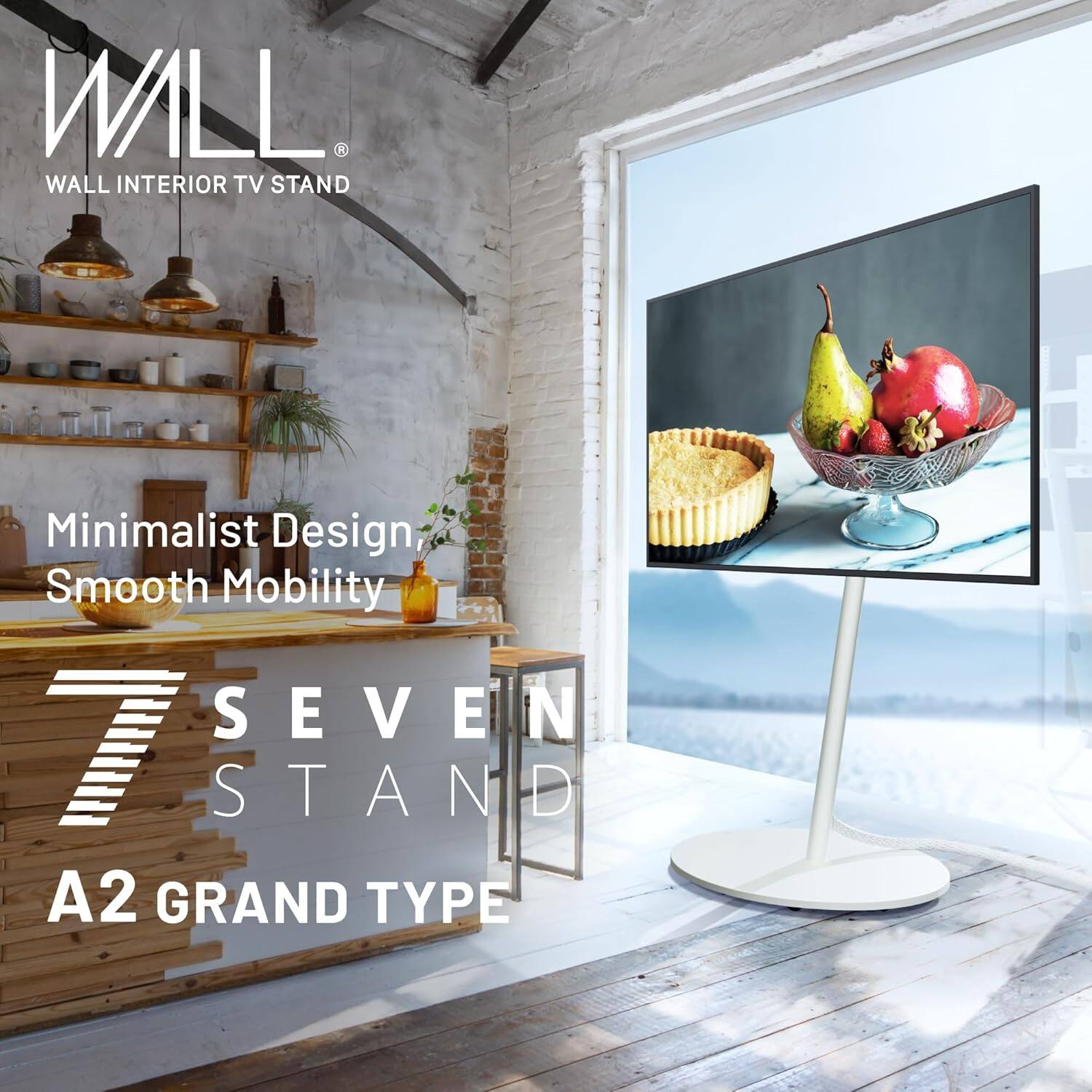 WALL SevenStand A2 Grand Type – Rolling TV Stand for 45–80 Inch