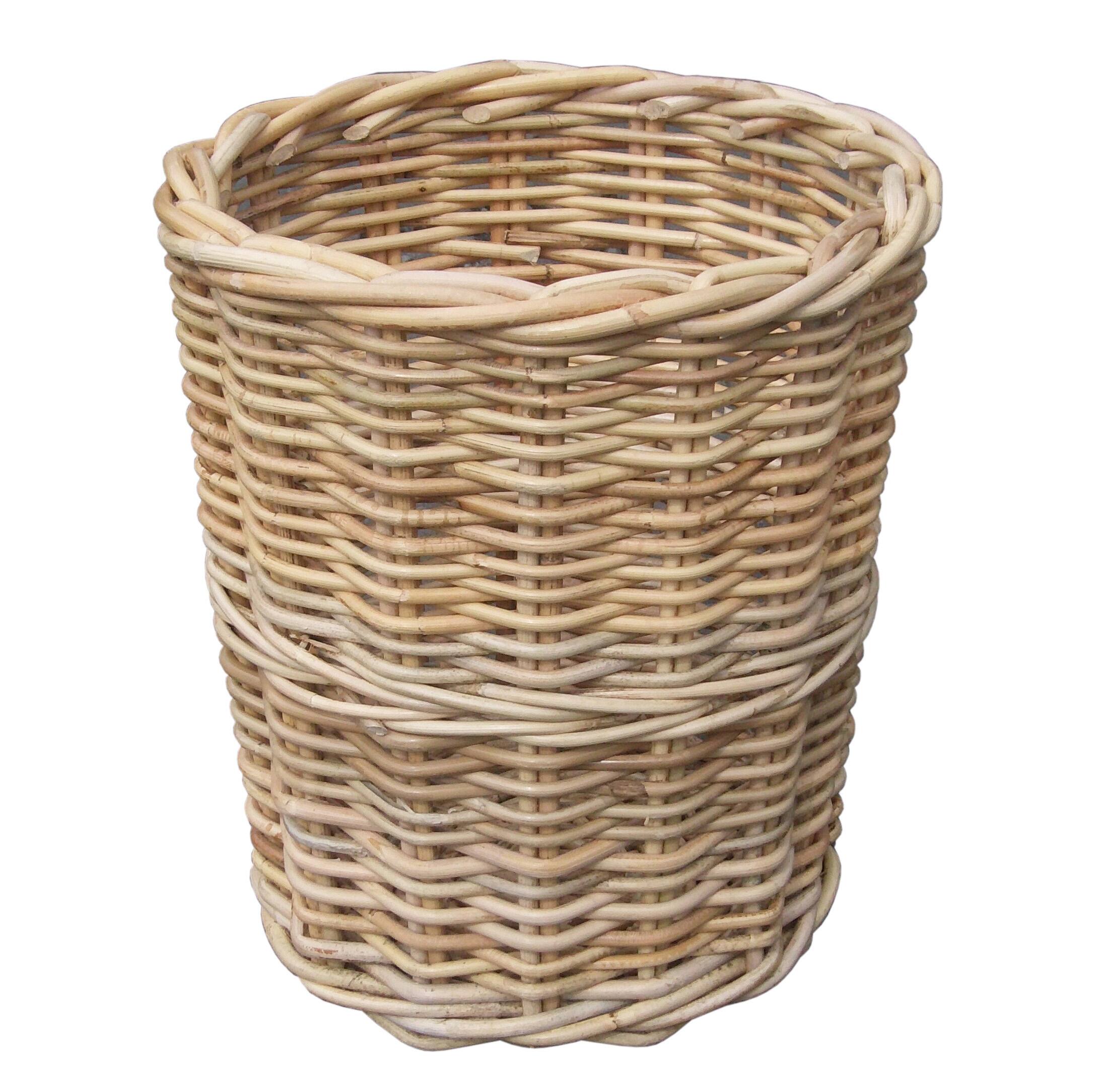 Dart - Round Wicker Trash bin - Light Brown