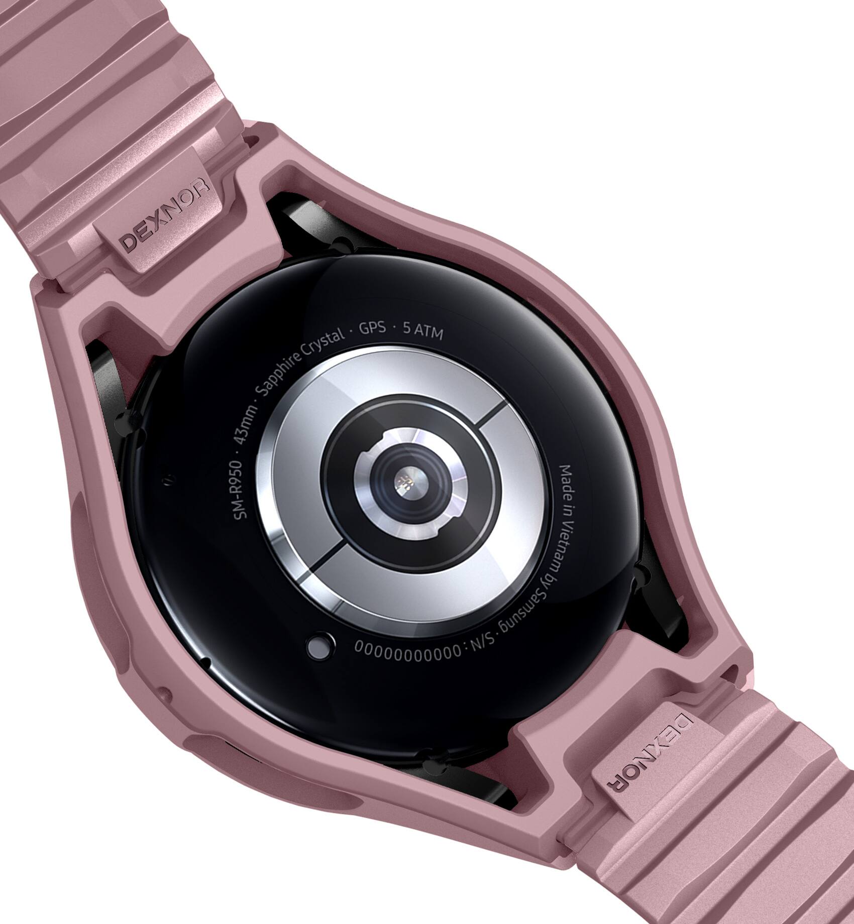 DEXNOR GPS 5 ATM Crystal Sapphire 43mm SM-R950 Made in Vietnam by Samsung 00000000000 N/S DEXNOR