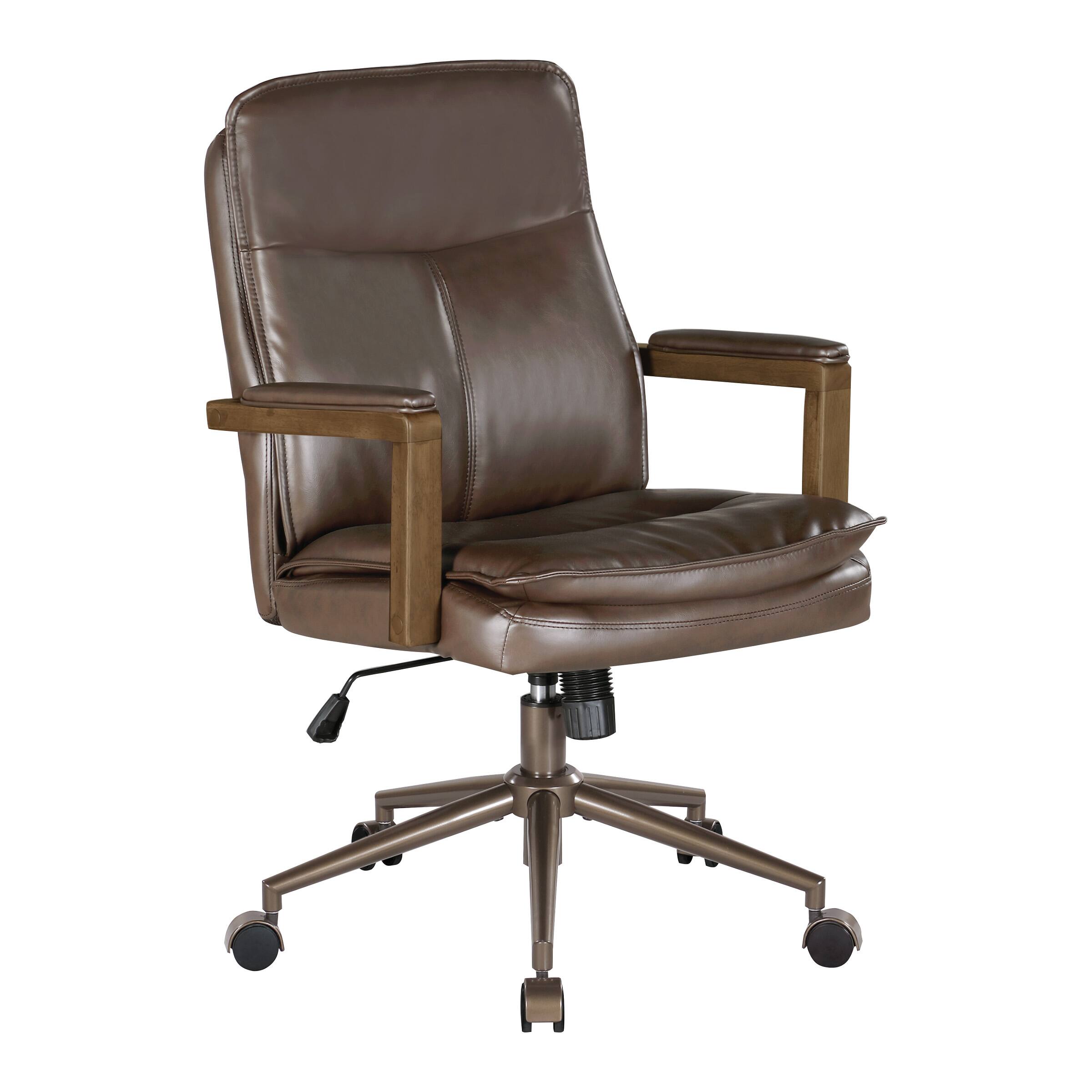 Angle. OSP Home Furnishings - Woodlands Office Chair - Chocolate.