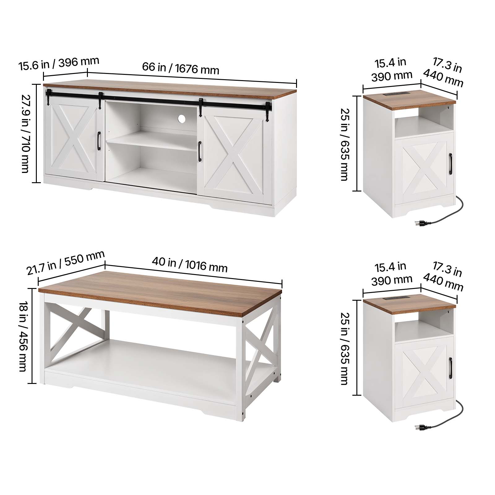 15.6 in / 396 mm, 27.9 in / 710 mm, 66 in / 1676 mm, 25 in / 635 mm, 15.4 in, 17.3 in, 390 mm, 440 mm, 550 mm, 21.7 in, 18 in / 456 mm, 40 in / 1016 mm, 25 in / 635 mm, 15.4 in, 17.3 in, 390 mm, 440 mm
