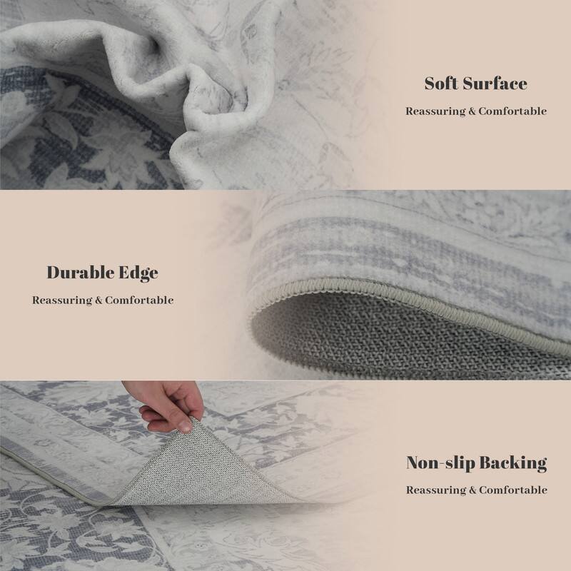 - Soft Surface  
  Reassuring & Comfortable

- Durable Edge  
  Reassuring & Comfortable

- Non-slip Backing  
  Reassuring & Comfortable