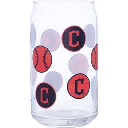 Logo Brands - Cleveland Guardians 16oz. Smiley Can Glass - Multicolor