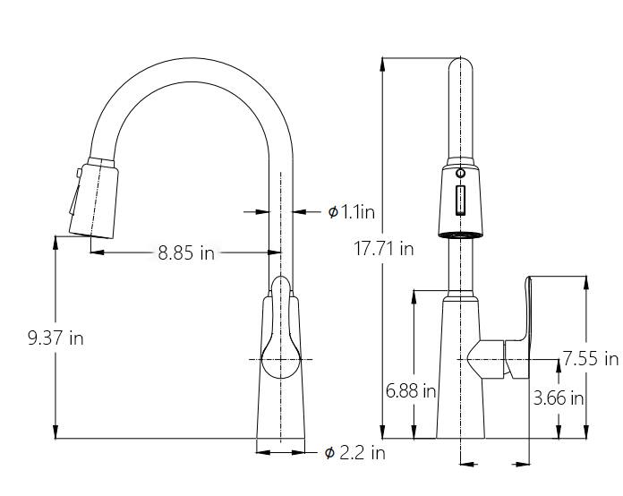 1.1 in  
8.85 in  
17.71 in  
9.37 in  
7.55 in  
6.88 in  
3.66 in  
2.2 in