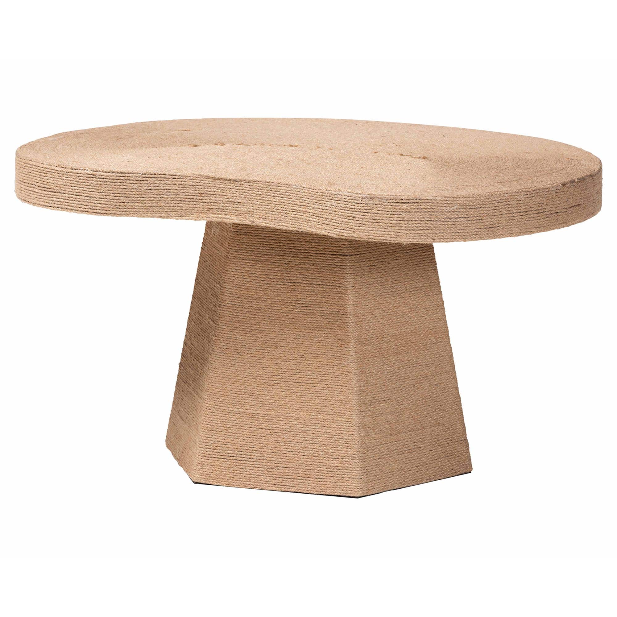 bali & pari - Lenka Natural Jute Coffee Table - Textured Handwoven Cocktail Table with Sculptural Base and Irregular Top - Natural Brown price history on PriceWatchPro