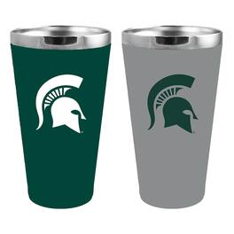 The Memory Company - Michigan State Spartans Team Color 2-Pack 16oz. Pint Glass Set - Multicolor
