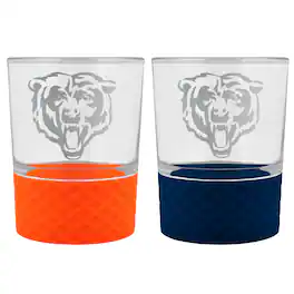 Great American Products - Chicago Bears 14oz. Commissioner Rocks Glass Two-Piece Set - Multicolor