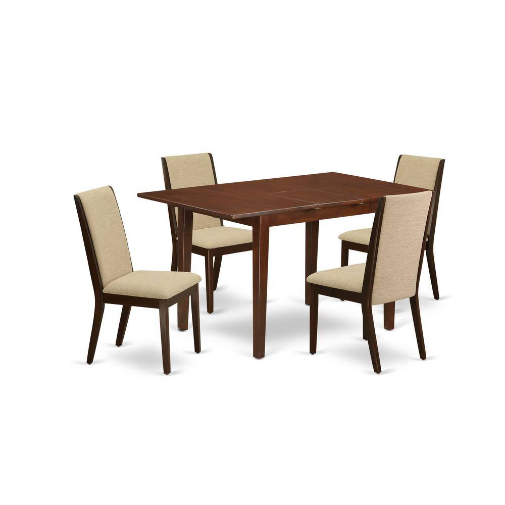 Back. East West Furniture - Dining Room Set Mahogany - Brown.