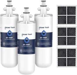 GLACIER FRESH - for LG LT700P Refrigerator Water Filter, Replacement for LT700PC and LT120F Air Filters, 3 Packs